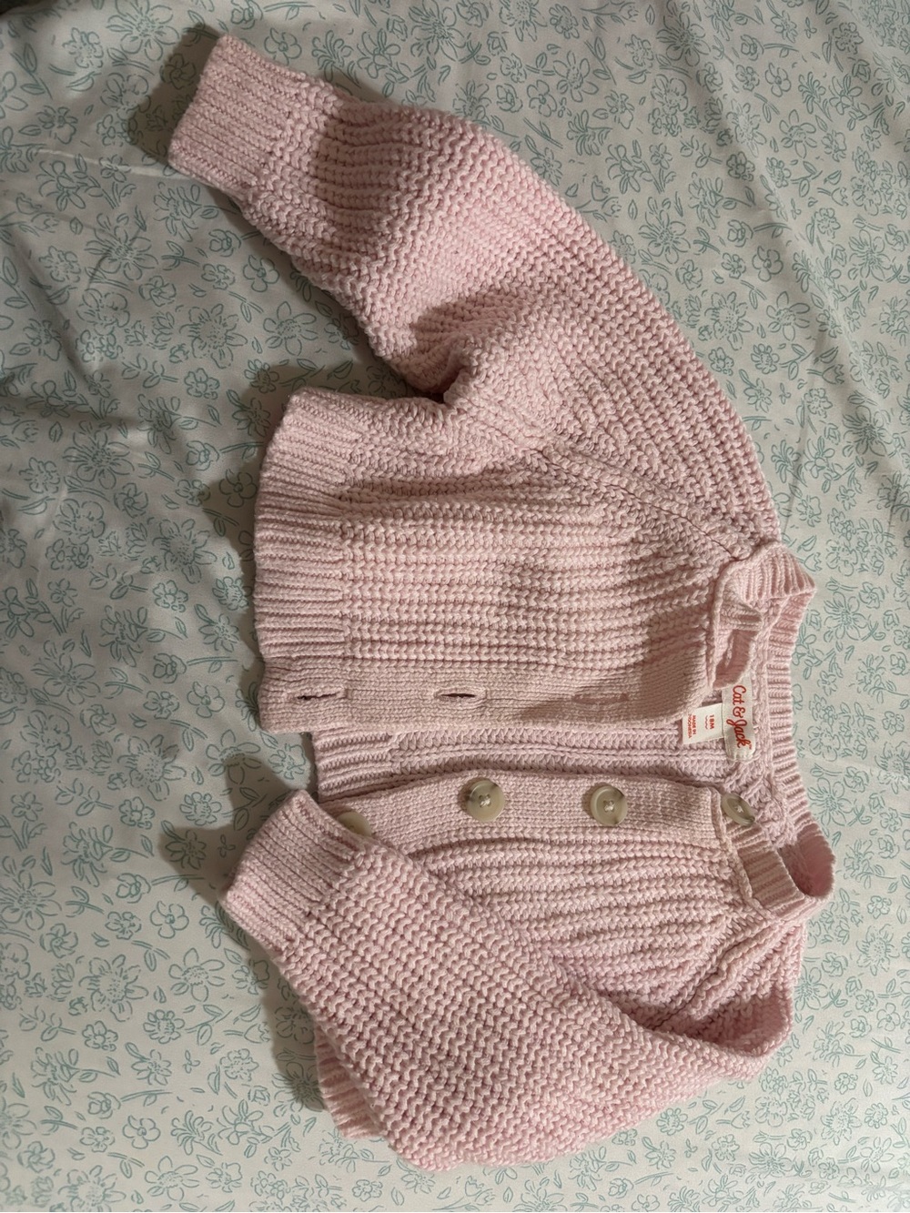 Cat & Jack Light Pink Knit Cardigan with Buttons
